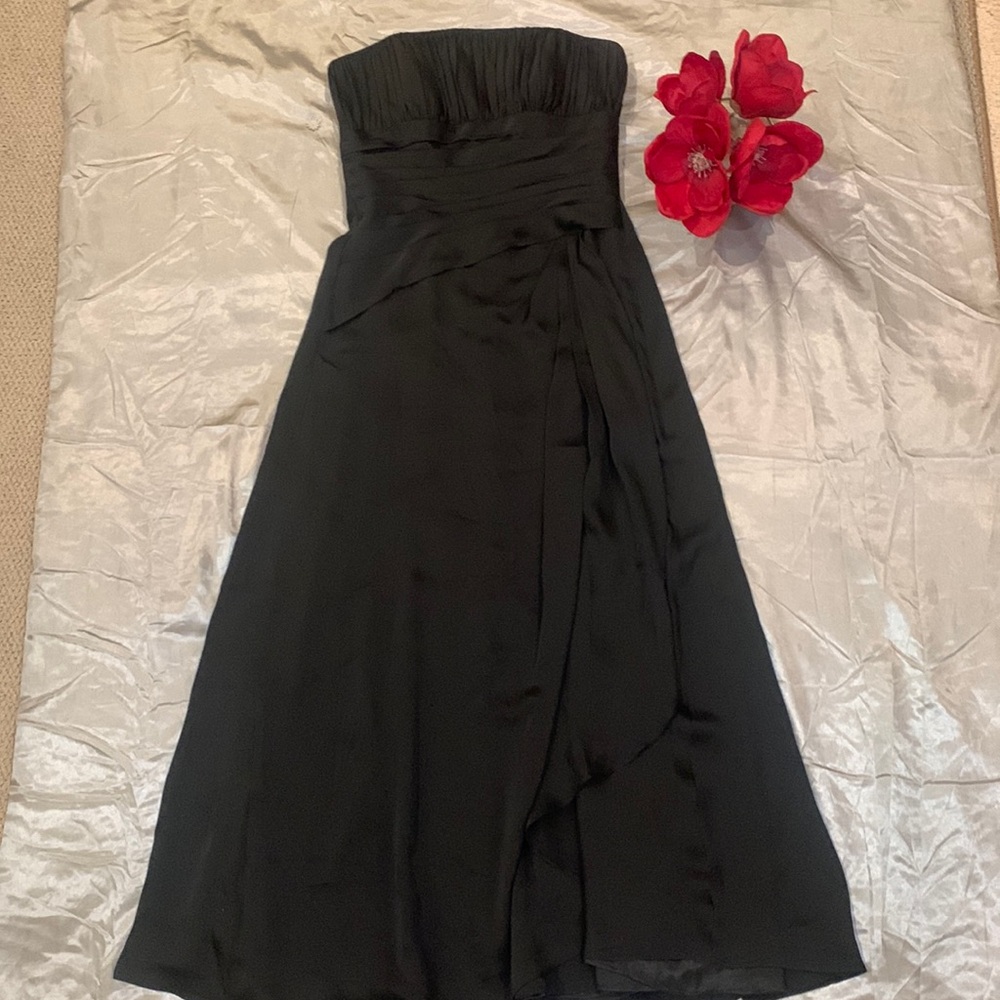 🌹VINTAGE BELSOIE • Beautiful Formal Shiny Black Strapless Dress